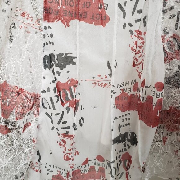 Linea Domani A Line Skirt Midi Lace Inserts Graphic Pattern Size 8 - Picture 7 of 16